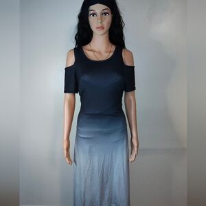 Black and Gray Cold Shoulder Dress